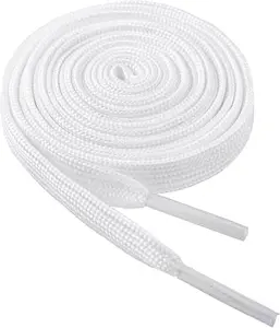 Shoelaces for Sneakers 1 Pair Athletic Flat White Laces 24"-79" for Kids Adults Soft Durable Polyester Casual Sporty Footwear