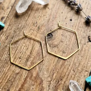 Geometric Hexagon Hoop Earrings