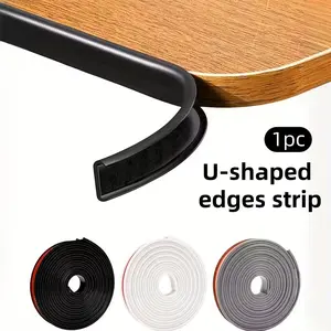 Self-Adhesive TPE Soft Edges Banding Material, Flexible TPE Edges and Corner Protector, Feet U-Shaped Wooden Cabinet Edges Banding Strips, Suitable for Shelves, Furniture, and Countertops, Installation