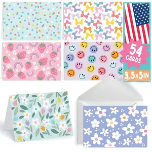 54 Blank Notecards with Envelopes â€“ Bulk Stationery Set, Birthday & Thank You Greeting Cards â€“ Blank Cards for All Occasions