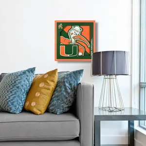 Miami Hurricanes 3D Logo Series Wall Art - 12"x12"