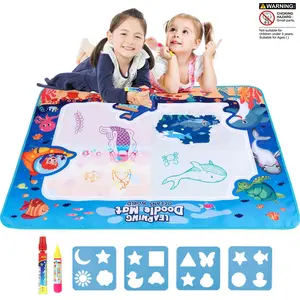 Doodle Water Painting Cloth 80x60cm Large Size, Clear Water Drawing Non-Sticky Hands, Soft Foldable DIY Art Practice Gift
