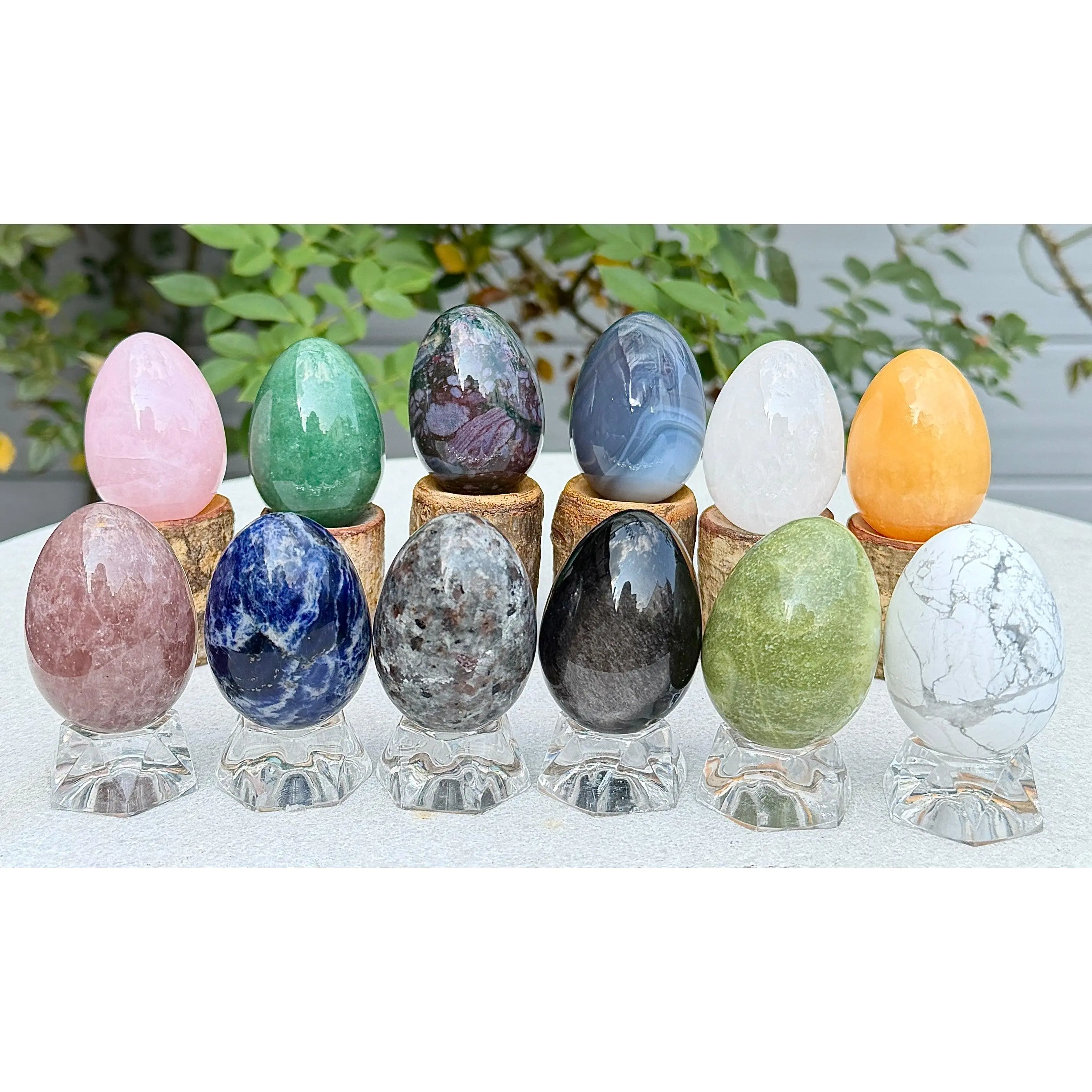 Wholesale Lot 12 Pcs 2” mix natural crystals Egg Healing Energy