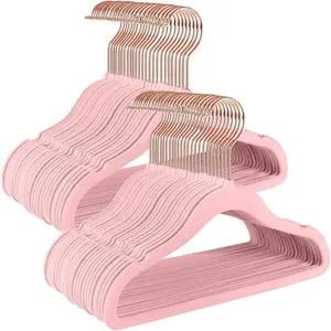 50 Pack Velvet Baby Hangers Non-Slip Clothes Hangers with Swivel Hooks, Space Saving Infant Toddler Closet Organizers, Ultra Thin Durable Child Hangers for Nursery, Kids, Children Wardrobe (11.8inch)