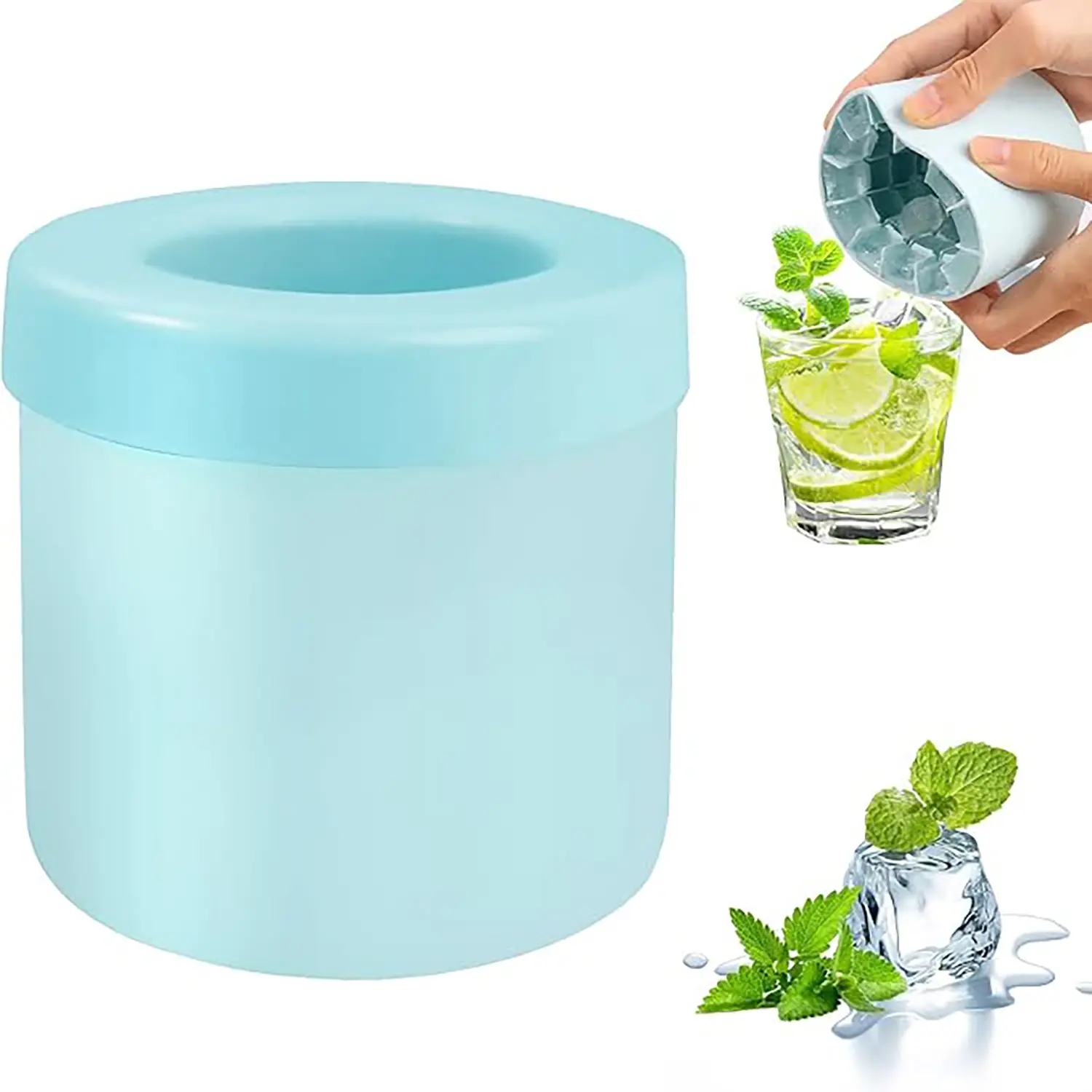 Cylindrical ice box ice cube tray, household ice cube mold, ice box ice hockey magic tool, Ice Cube Maker, silicone mold, Ice Molds