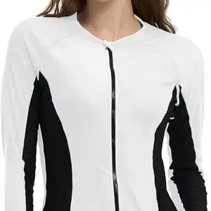 LilyCat Rash Guard for Women, UPF 50+ Long Sleeve Zip Front UV Sun Protection Jacket Swim Shirt for Women Swimwear