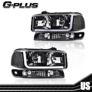 LED DRL Headlights Parking Signal Lamps Fit For 99-07 GMC Sierra Yukon G-PLUS