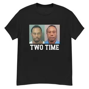 Tiger Woods Mugshot Funny Dui Two Time Mug Shot Cotton T-Shirt