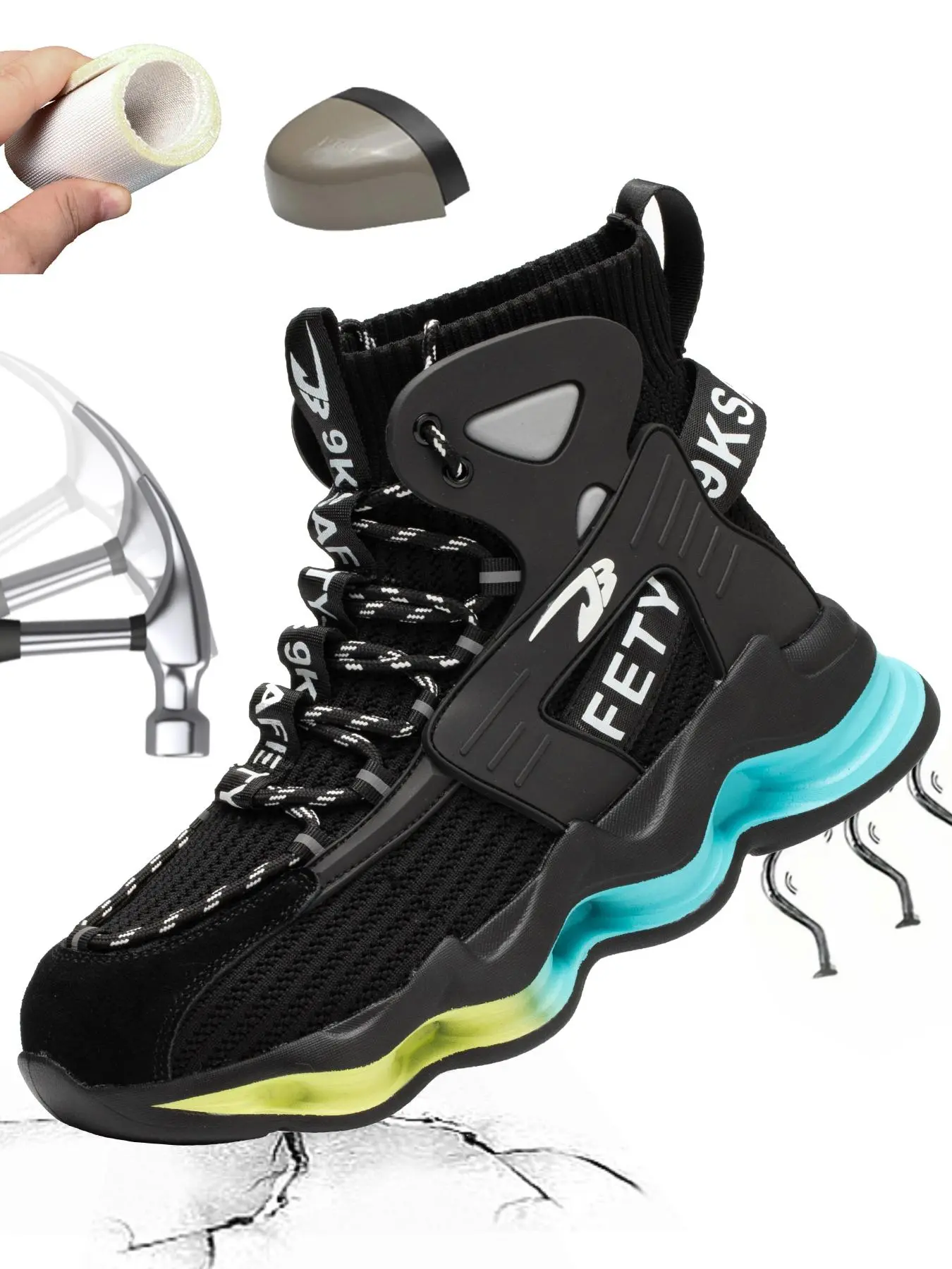 Men's Steel Toe Work Shoes, Casual Comfortable Breathable Non-slip Safety Shoes, Working Shoes, Fashionable Anti-smash and Anti-puncture Shoes for Daily Wear, Safety Work Boots, Outdoor Work Footwear, Nonslip Work Shoes
