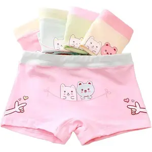 X-UDW03   Girls Cotton Underwear Soft Boy Shorts Kids Boxer Briefs Panties(Pack of 5)