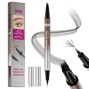 eyebrow pencil 2-in-1 Eyebrow Pen,4D Microblading Brush Creates Smudge-Proof, Wild Brows,Waterproof & Beginner-Friendly Brow Cosmetic