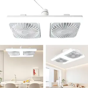 60w Ceiling Fan Light, Dual Row, Remote Control, Adjustable Angle, Dimmable LED, Quiet, Suitable for Dorms, Small Offices, Attics, Bedrooms