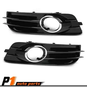 Fit For 09-12 Audi A3 8P S-Line w/hole Pair Front Bumper Fog Light Grille Cover