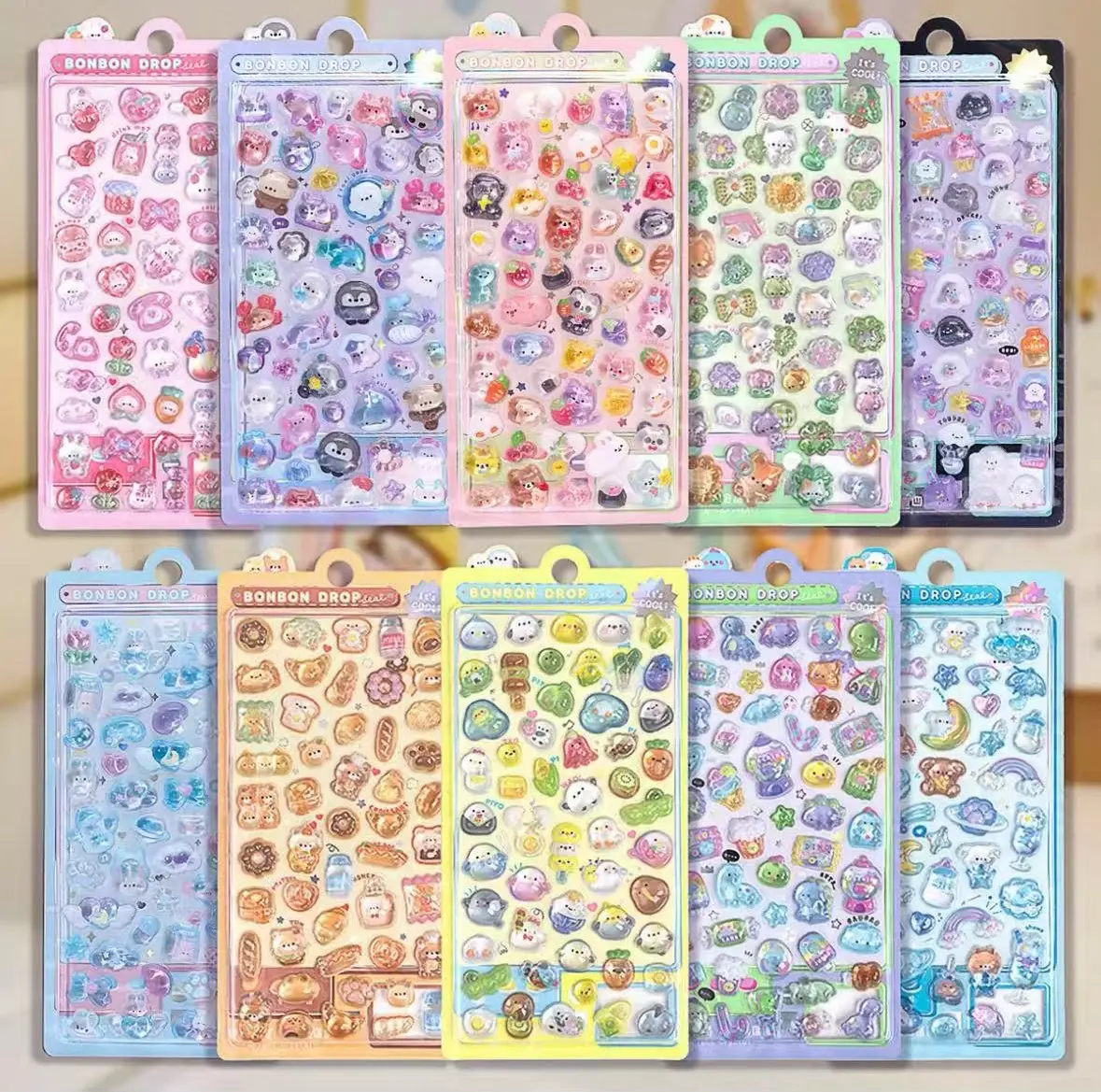 3D Genuine Puffy Cartoon Animal Stickers Pack - Cute Decorative Stickers for Journals, Water Bottles, Laptops (US Stock, Ideal for Casing & Scrapbooking Supplies), Devices