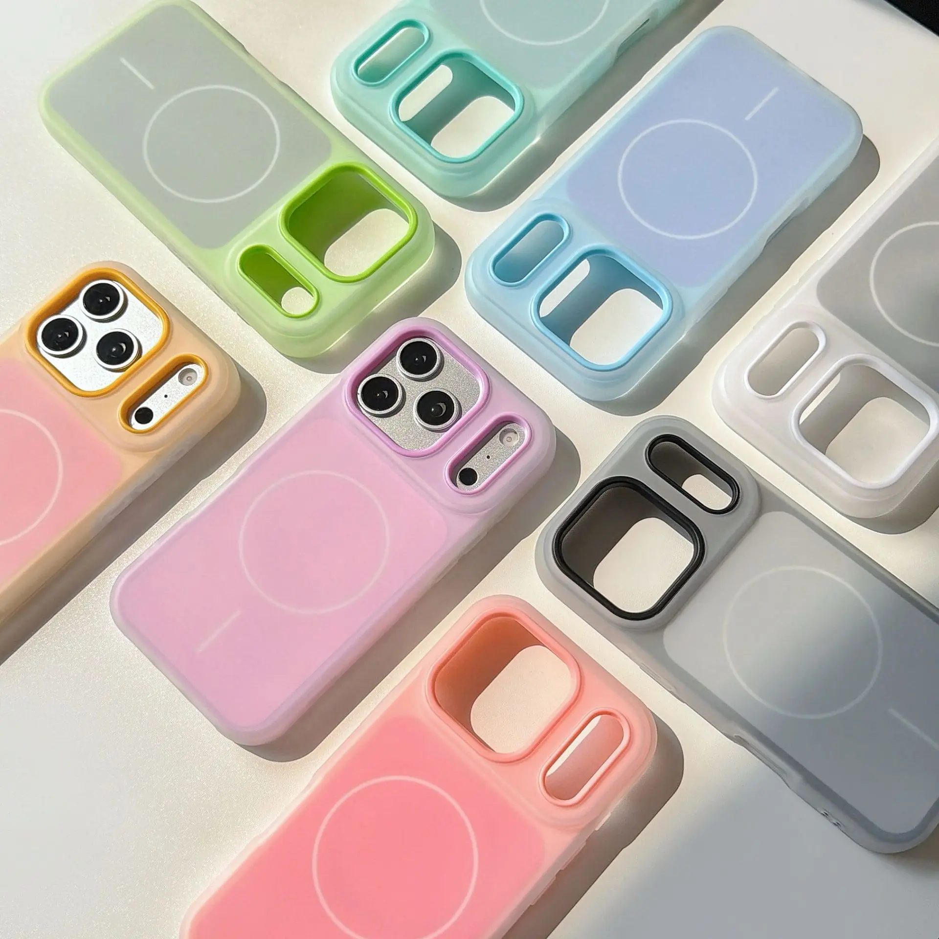 New Jelly Magnetic 2-in-1 Multi-Model Phone Case for iPhone 17/16/15/14/13/12/11 Pro Max & 16/15/14 Plus, Dopamine Color-Blocking Minimalist Shockproof Rubber Silicone Soft Case, Lightweight Comfortable Grip Mobile Phone Accessories#SummerWins