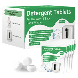 ICUIRE 150 PCS Baby Bottle Washer Detergent Tablets Compatible with Momcozy, Baby Brezza, GROWNSY for All Brands Baby Bottle Washers, Baby-Safe Bottle Washer Tablets Remove Residue Milk Film and Odors