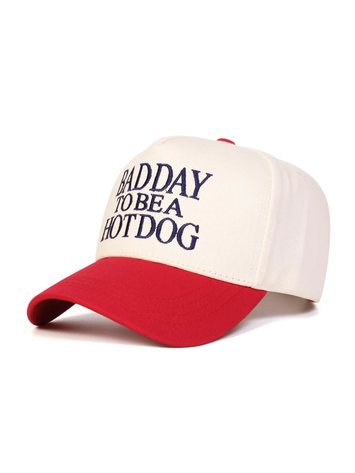 Unisex Hotdog Letter Embroidered Baseball Cap Funny Quote Snapback, Adjustable Outdoor Sun Protection Hat, Casual Woven Fabric for Spring & Fall