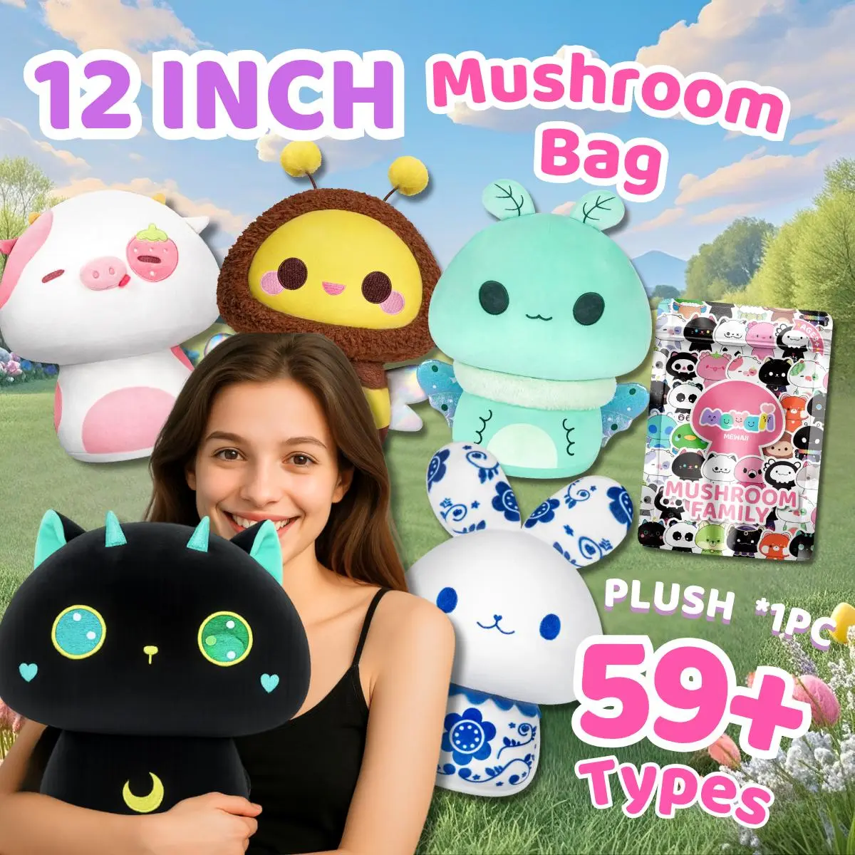 MeWaii Blind Bag Stuffed Toys - Same Plush Quality Stuffed Animals, Cute Collectibles, Animal Shaped Plushies, Surprise Gift for Kids, Ideal for Halloween, Christmas, Cute Character Stuffed Toys