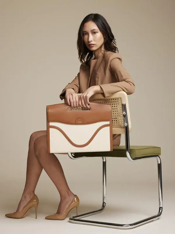 Captain Sleeve Suite - Fits up to 16"Laptop, Laptop Sleeve for Women withRemovable Clutch, Waterproof Leather LaptopSleeve with Foldable Laptop Stand.