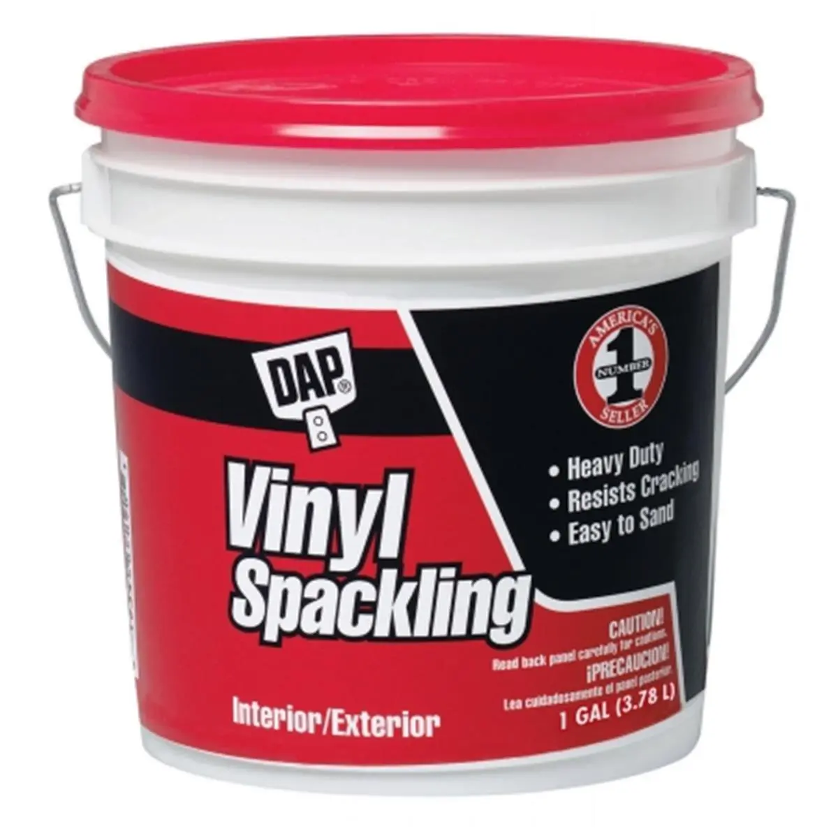 Dap 1 Gal (3.78 L) White All-Purpose Vinyl Spackle - 12133, Water Resistant Interior-Exterior Automotive Wall Gap Filler for Bathroom & Outdoor Use
