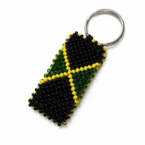 Jamaican Handmade Beaded Keyholder, Practical Stylish Handmade Keychain with Exquisite Craftsmanship.