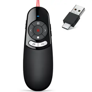 BEBONCOOL 2.4GHz PPT Clicker Presentation Clicker w Laser Pointer Presenter Clicker w Hyperlink Volume Control,  on Laptop Computer, Presentation Remote Clicker for Office Classroom