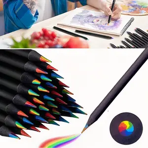 Rainbow Color Pencil Set, Water Soluble Colored Pencils for Kids Art Supplies, Artist Pencil Set, Multi-Color Sketching, Perfect Gift for DIY Creative Drawing