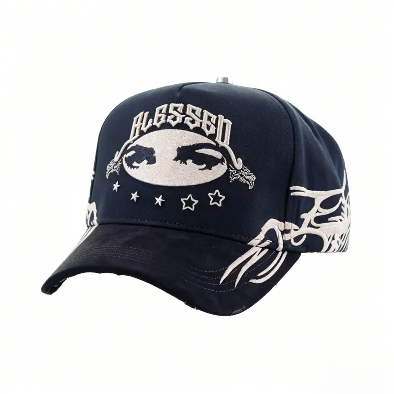 Unisex Blessed Skeleton Eye Embroidered Cotton Trucker Cap - Everyday Casual Sports & Outdoor Hat, All Seasons Dark Streetwear Snapback, Baseball Cap, Sporty Chic, Streetwear Clothing, Adults, Casual Sports & Outdoor Hats