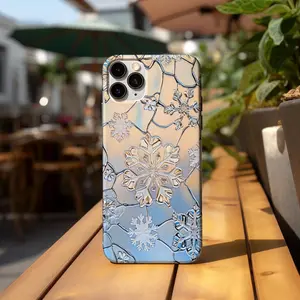 ❄️✨ Iridescent Crystal Snowflake Case for iP Phone 17 16 15 14 13 12 11 Pro Max Plus X XR XS  Protective Dual-Layer Frosted Ice Cover
