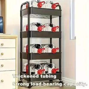 Plastic 3 Tier Storage Cart With Wheels Multicolor Easy Assembly Durable Mobile Rack For Kitchen Office Bathroom Wear Tear Resistant Multipurpose Durable Reliable