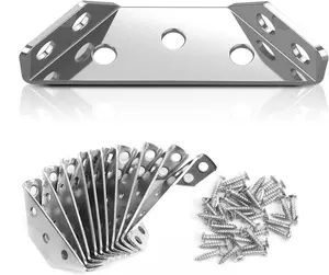 10-40pcs Corner Bracket with Screws,Universal Stainless Steel Furniture Corner Connector, Heavy Duty Triangular Support Angle Brackets for Wood Furniture, Cabinets, Tables, and Chairs