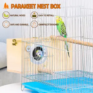 Nest Box for Parrots, Breeding Nest House for Budgies, Breeding Box for Cockatiels, and Mating Box for Lovebirds as well as Other Small and Medium-Sized Birds