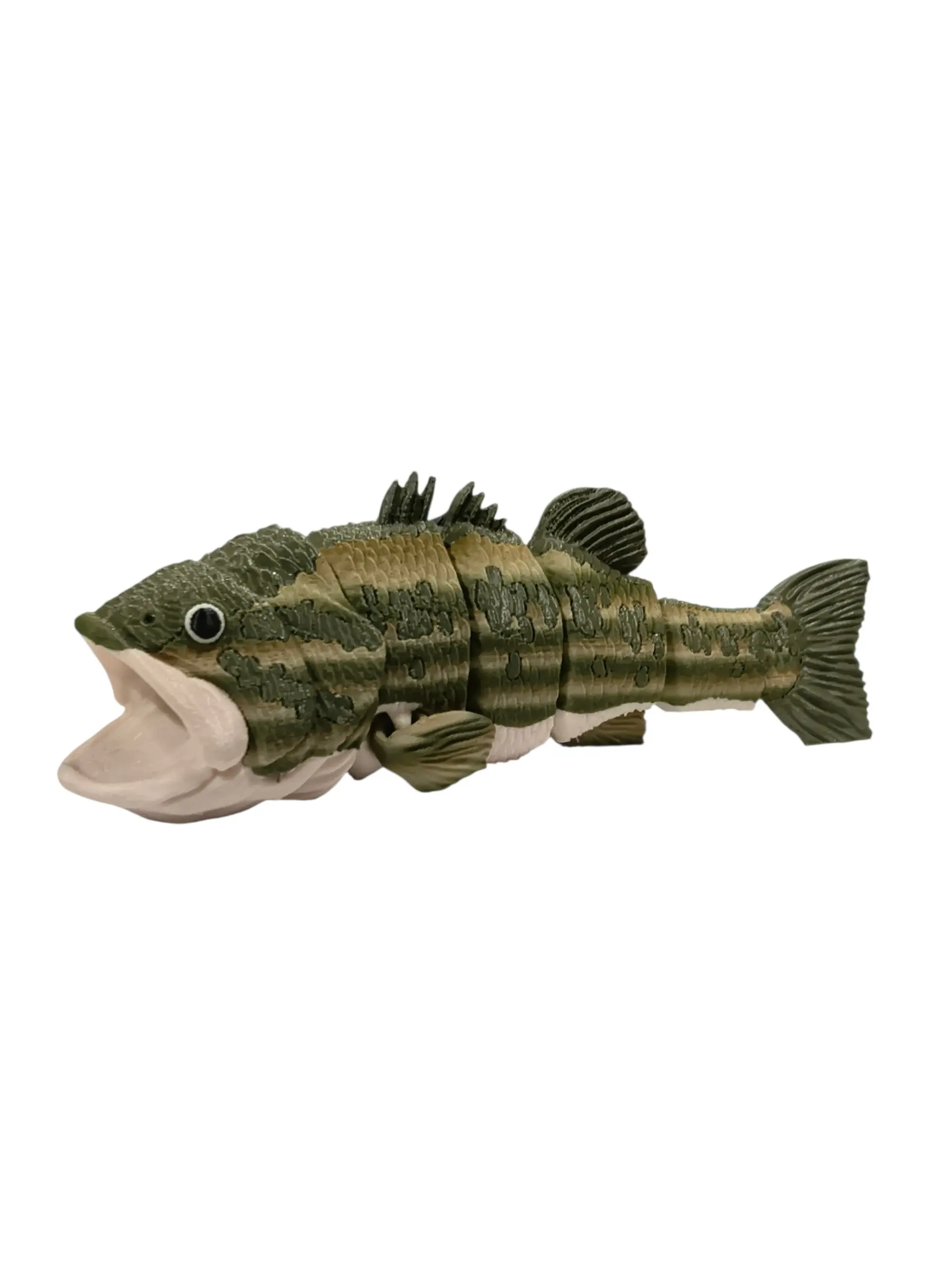 3D Printed Articulating Largemouth Bass Fish Figurine, Home Decor Statue, Room Accessories