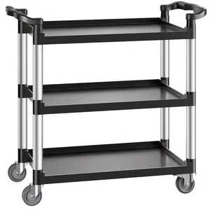 VEVOR Heavy Duty Utility Cart 500 lbs Capacity 3-tier Service Cart with Wheels