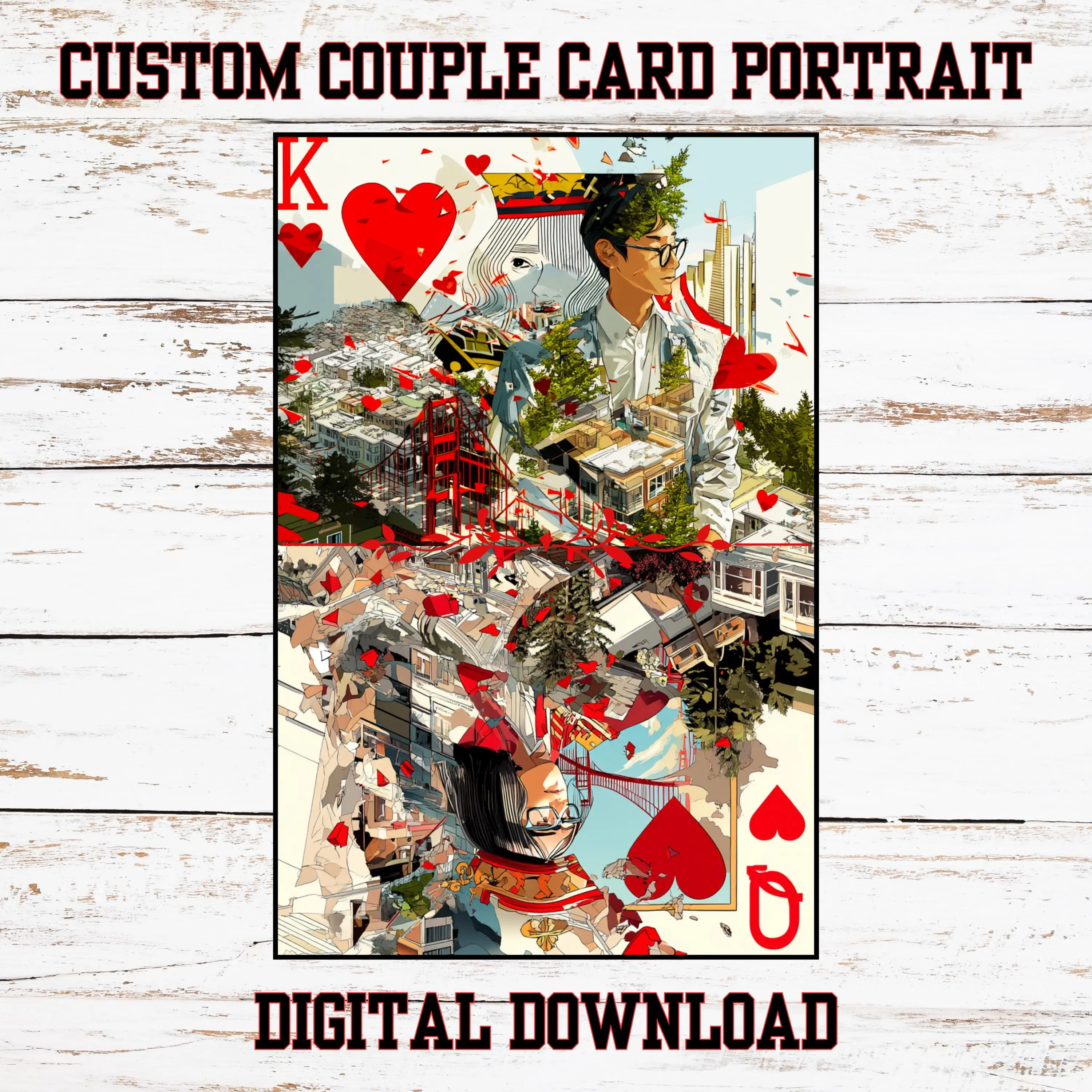 Custom Couple Card Portrait (Digital Only)