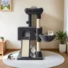 HOOMIC 36 Inches Cat Tree, Multi-Level Condo with Sisal Posts & Cozy Hammock, Padded Plush Perch, Available in Beige, Dark Grey, Light Grey , Perfect for Indoor Cats & Kittens