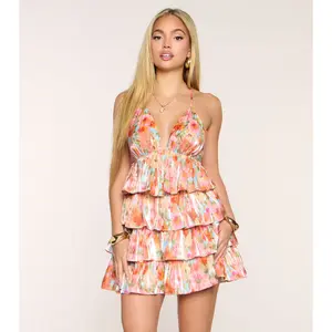 Flirtatious Floral Ruffle Skater Dress