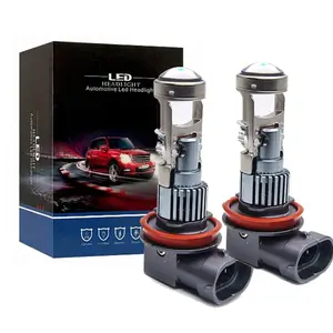 H11 H8 H9 LED Projector Lens High and Low Hi/Low Beams Car Light Lamp Bulb Kit 6000K, Super Bright, Plug and Play