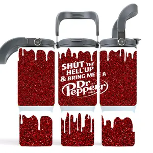Dr Pepper Tumbler 30oz stainless steel Bottle Drinkware Water Bottles Cup Mug Portable Washable Bottled Reusable metal straw coffee tumblers Handmade Insulated Lid Christmas Gift girl