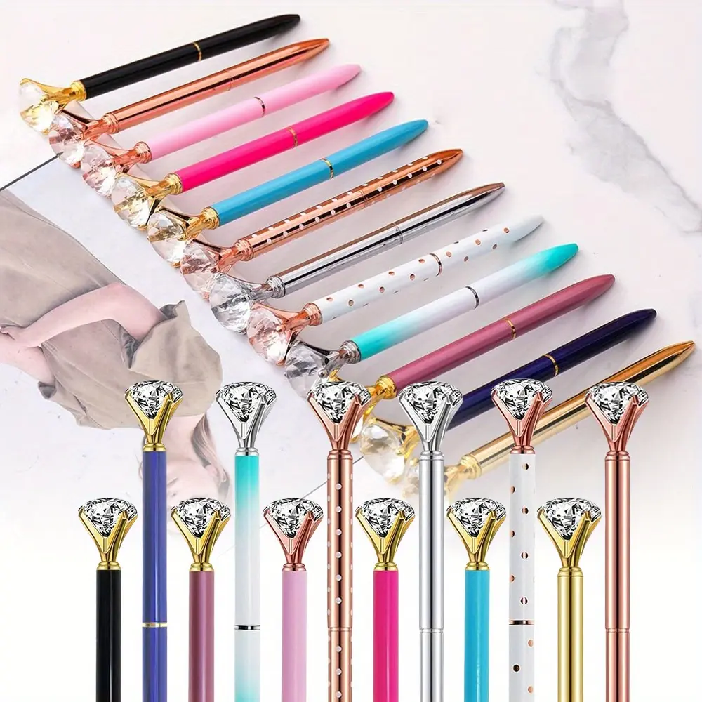 12Pack Fancy Pens for Women Crystal Diamond Pen for Journaling Pretty Glitter Ballpoint Inspirational Gifts for Women Girls College Students Cute Back to School Gifts (Mixed Colors)Black Ink - Home Improvement.