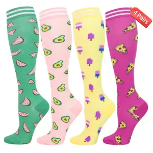 ISUNIE 4 Pairs Compression Socks for Men & Women, 15-20 mmHg Graduated Compression, Breathable All-Day Support & Everyday Comfortfor Nurses, Workers, Travelers & Runners, Live Exclusive