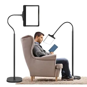 5X Rechargeable Floor Magnifying Glass with Light and Stand,43 LED Flexible Gooseneck Hands Free Magnifying Lamp,2-in-1 Large Lighted Magnifiers for Reading,Sewing,Crafts,Painting,DIY, Close Work