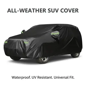 Heavy Duty Waterproof Car Cover for Outdoor Protection – Full Car Cover Shields Against UV Rays, Rain, Snow and Dust | All Weather Protection for Year Round Use | Durable, Windproof Design Fits Most Sedans and Keeps Your Car Clean and Protected Windshield