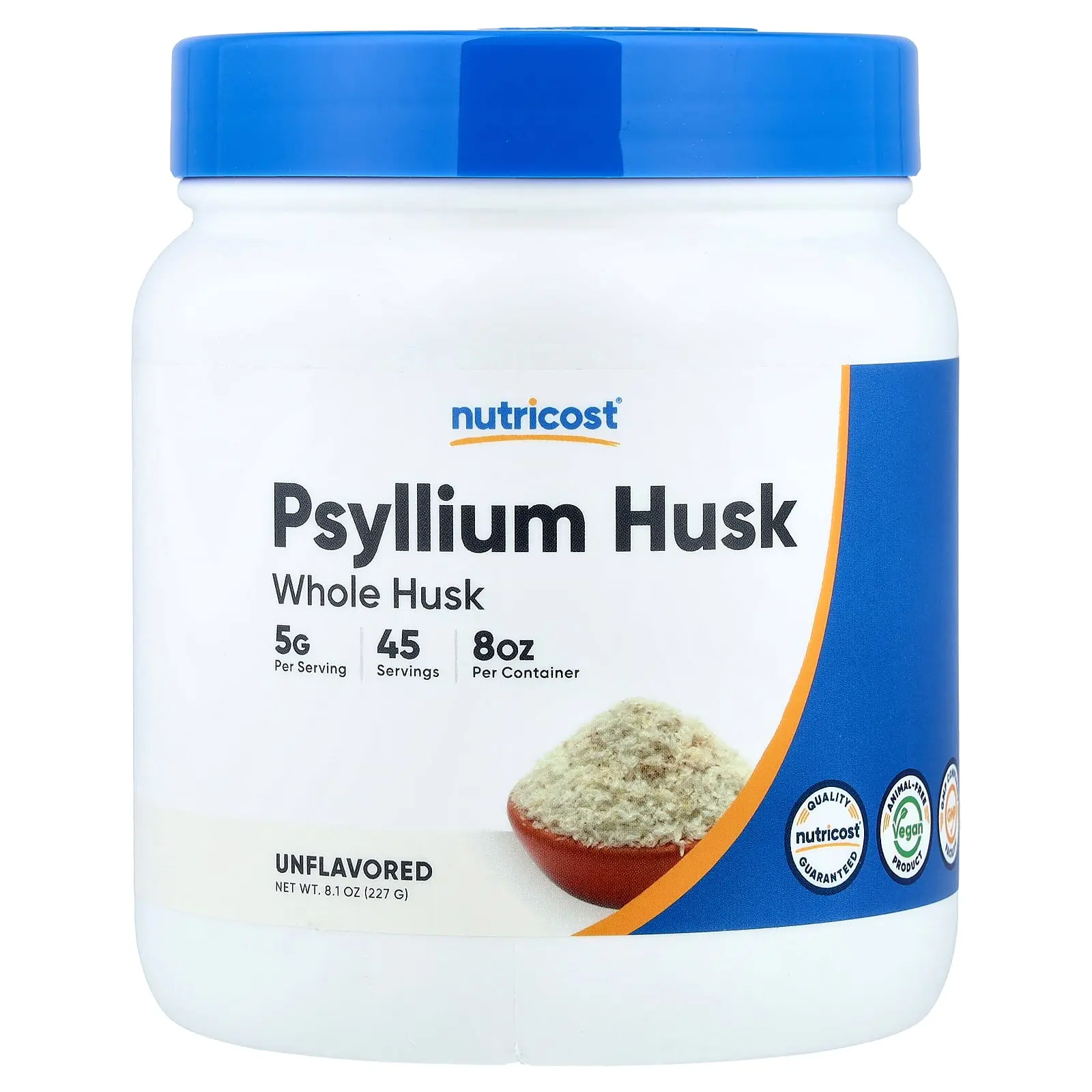 Nutricost Psyllium Husk, Whole Husk, Unflavored, 8.1 oz (227 g)