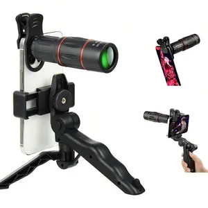 Mobile Camera Lens Kit 5 in 1 HD Telephoto Super Wide Macro Fisheye Kaleidoscope Clip-On Starlight Universal for iPhone Samsung Android