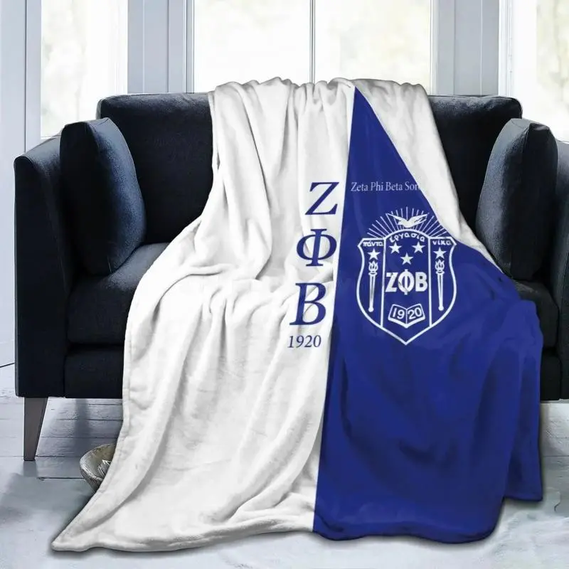 Zeta Phi Beta Sorority Flannel Fleece Blanket - Breathable, Ultra Soft, Plush, Cozy, Warm, Lightweight, Fluffy Greek Letter Style Throw for Bedroom, Couch - Perfect Birthday/Christmas Gift for Sorority Members, Breathable Soft Blanket, Flannel Fleece Blan