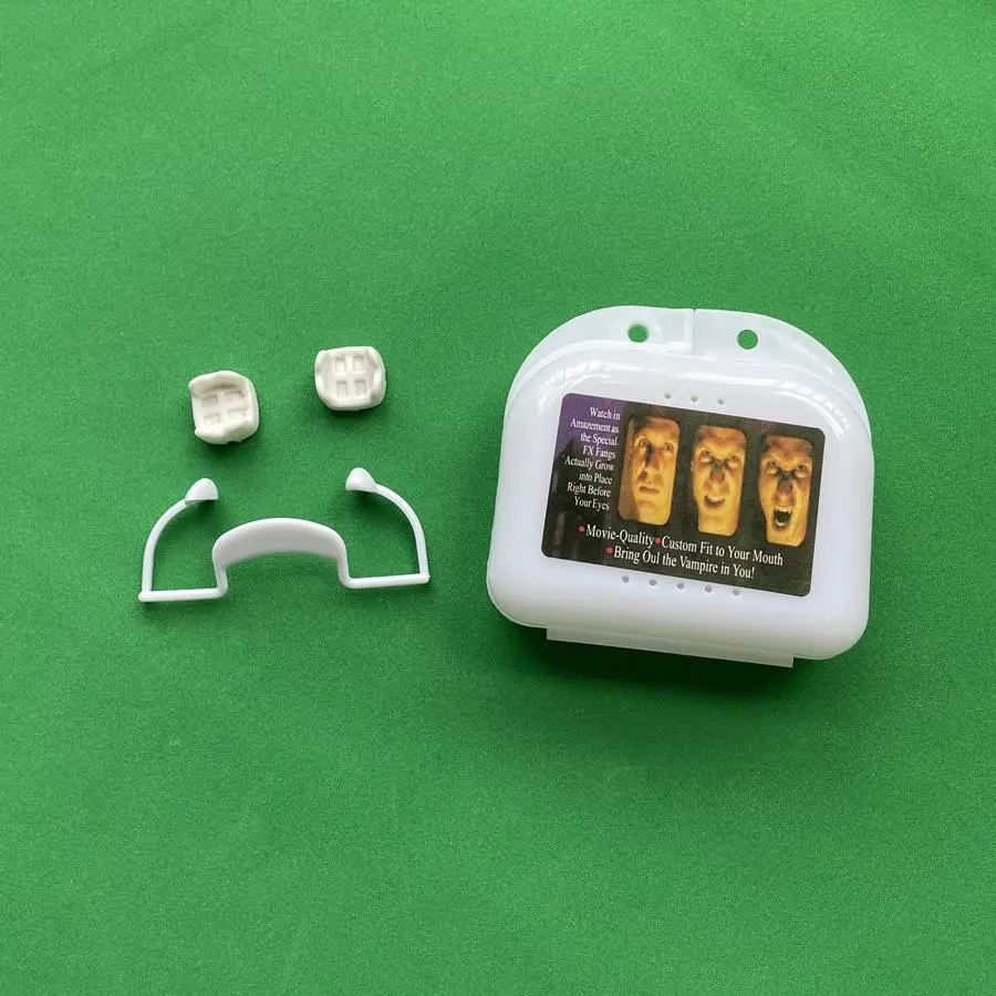 Retractable Vampire Fangs PVC Denture Teeth False Teeth Props White for Costume Accessories Halloween Spooky Masks