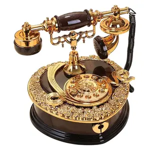 Luxury-classic heart-shaped vintage dial telephone music box with drawer, eight-tone box for home wine cabinet entrance gift, Decor, Decoration, Room Decor, birthday, Christmas, New Year, perfect gift for couples and friends
