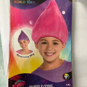 Purple/pink reversible wig costum costume by DreamWorks trolls world tour