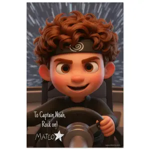 Personalized Child Poster 12x18″ | Signed by Mateo in Space